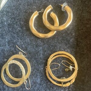 Elegant Gold Hoop and Teardrop Earrings Set
